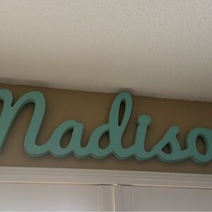 Teal Script Wall Decor